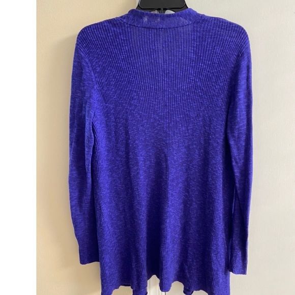 Eileen Fisher linen/cotton blend purple long line Cardigan,XS - Picture 2 of 4